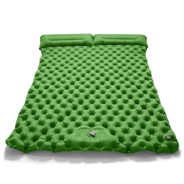 Inflatable Camping Mattress, Built-in Inflator Pump, Durable TPU Nylon,Armégrön