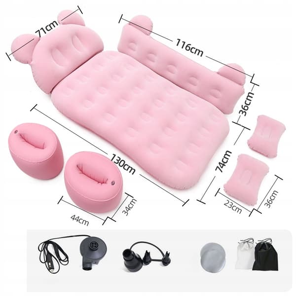 Bilmadras Enkeltseng XL til BIL CAMPING PUMPE Pink