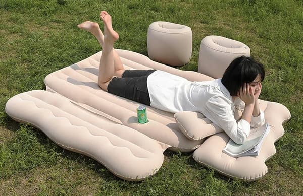 Bilmadras Enkeltseng XL til BIL CAMPING PUMPE Pink