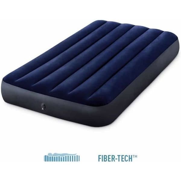 Luftmadrass - Intex - Classic Downy - 99x191x25cm - 1 plats - Blå