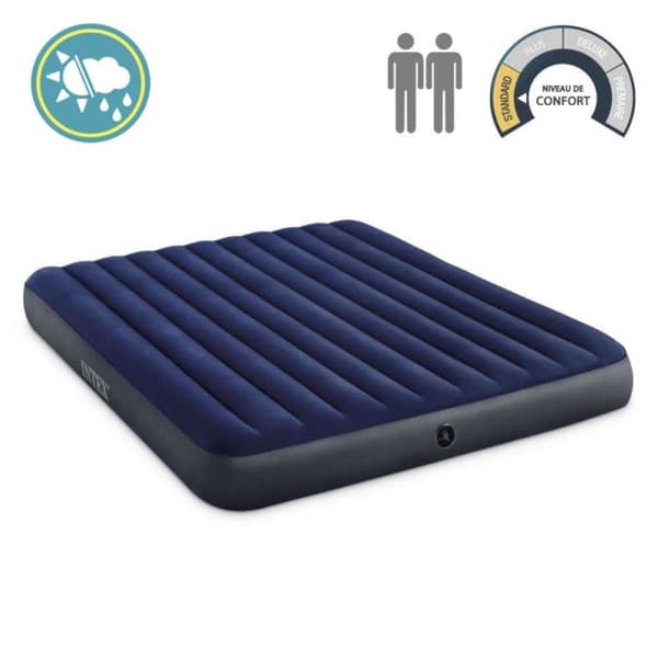 Luftmadrass - INTEX - Downy classic - 2 personer - Blå - Camping