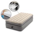 Miniatyrbild 3 av 5: Intex Prime Comfort uppblåsbar madrass för 1 person 99x191x51 cm Grå med integrerad motorpump