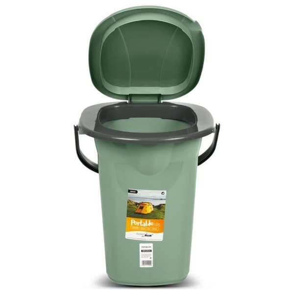Turisttoalett - Grönblå - 19L - Plast - Kompakt - Lätt