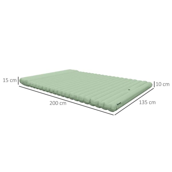 Campingluftmadrass, 200x135x10 cm, Grön