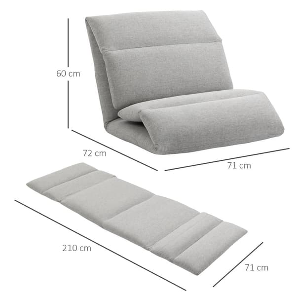 Golvstol, 72x71x60 cm (Soffa), 210x71x7.5 cm (Säng), Grå