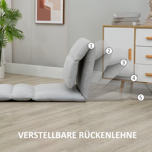 Golvstol, 72x71x60 cm (Soffa), 210x71x7.5 cm (Säng), Grå
