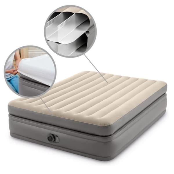Luftmadras - INTEX - Prime Comfort - 2 personer - 152 x 203 x 51 cm - Grå