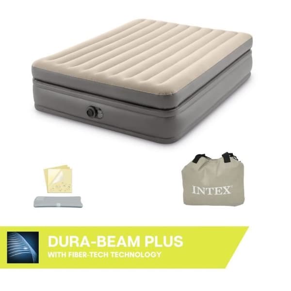 Luftmadras - INTEX - Prime Comfort - 2 personer - 152 x 203 x 51 cm - Grå