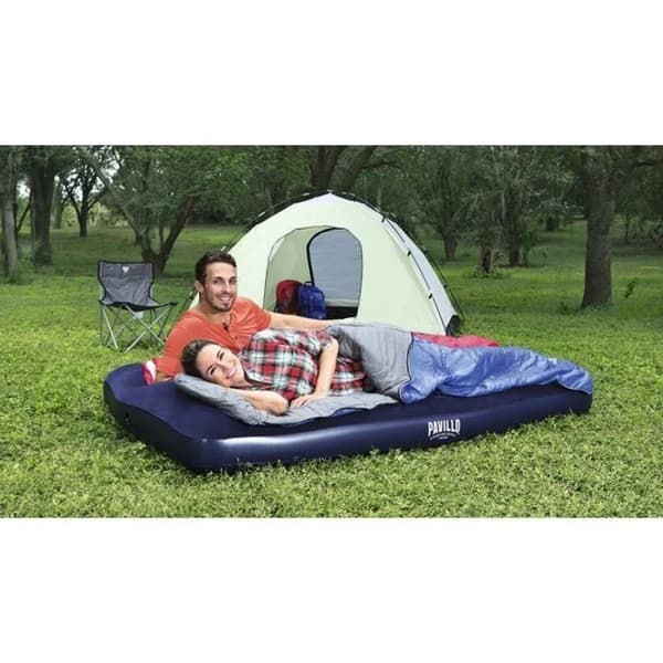 Uppblåsbar campingmadrass - BESTWAY - 67225 - 2 platser - 1,91m x 1,37m x 22cm - Med integrerad fotpump