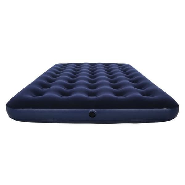 BESTWAY Horizon dobbelt flocket luftmadras + Sidewinder elektrisk pumpe + taske – 2 pladser – blå