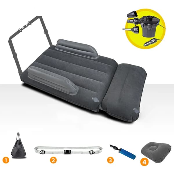 Oppustelig Rejsemadras, Inkluderer Bærepose, Ergonomisk Pude,A med 12V luftpumpe