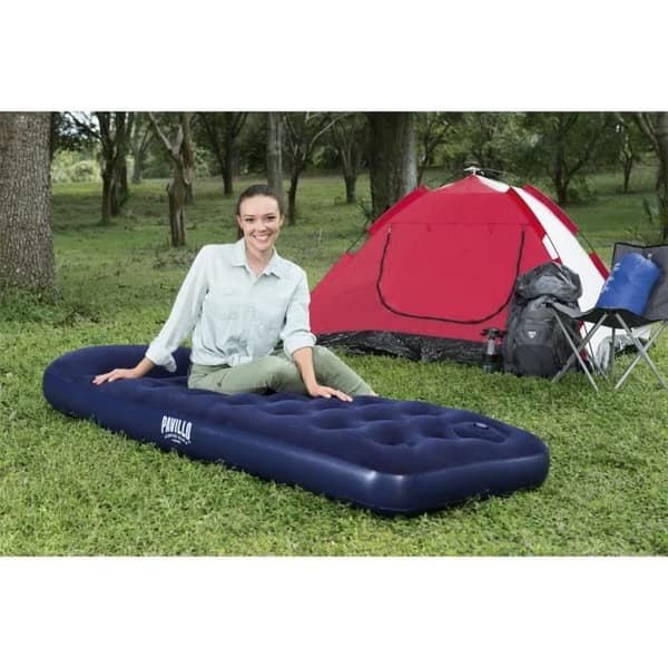 BESTWAY Venture Flockad uppblåsbar madrass + fotpump - 1 sits