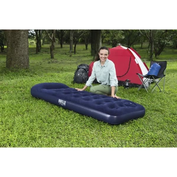 BESTWAY Venture Flockad uppblåsbar madrass + fotpump - 1 sits