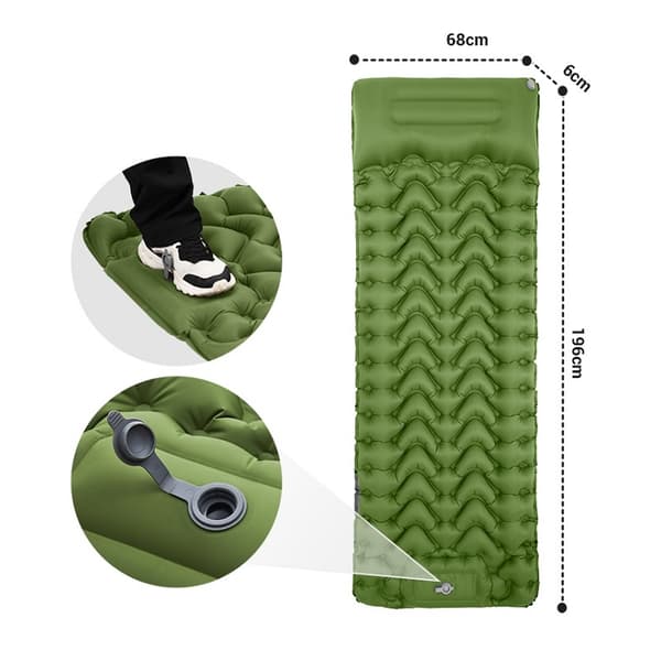 KING CAMP Deluxe 10 selvoppustelig madras - grøn