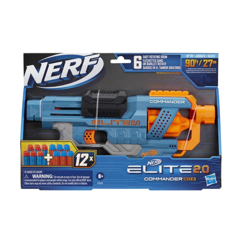 NER ELITE 2.0 COMMANDER RD 6- Blaster, 12 officiella Nerf-pilar