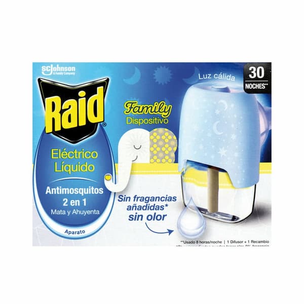 Elektrisk Myggfångare Raid Family Ljus 30 Natt