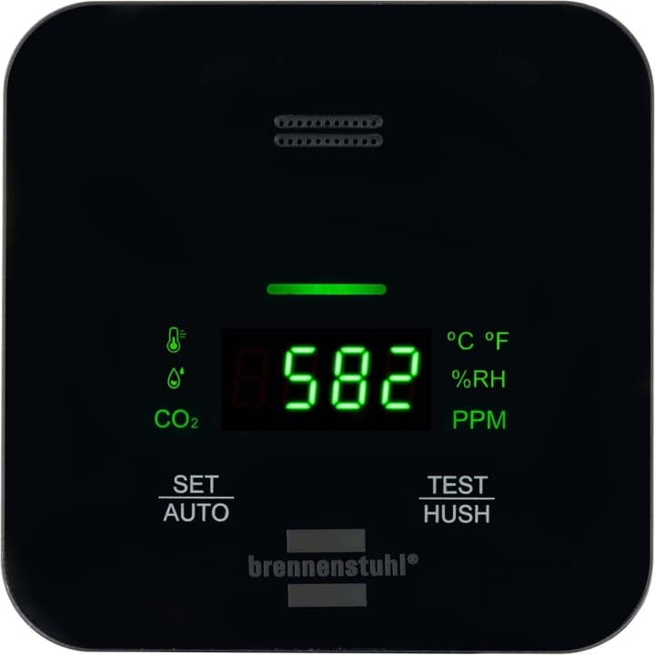 Allecto Plus - Zwarte CO2 Detector met LCD Display voor Luchtkwaliteit in de