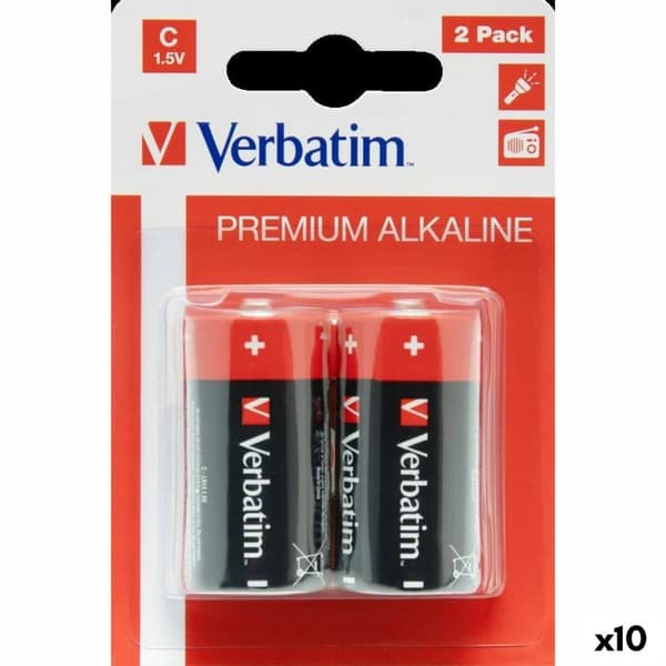 Alkalinebatterier Verbatim LR14 1,5 V (10 enheder)