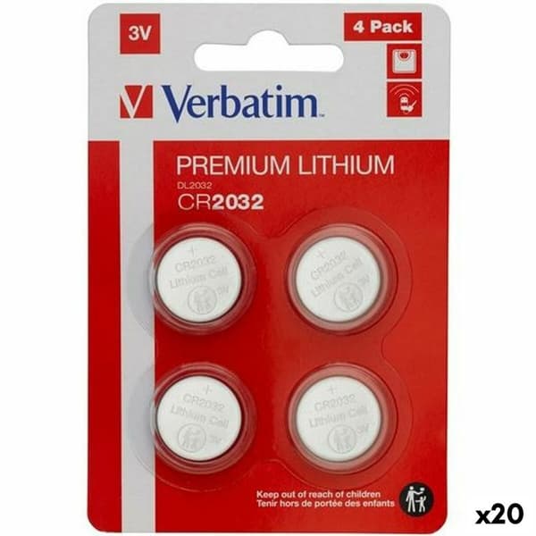 Batterier Verbatim CR2032 4 Dele 20 enheder 3V