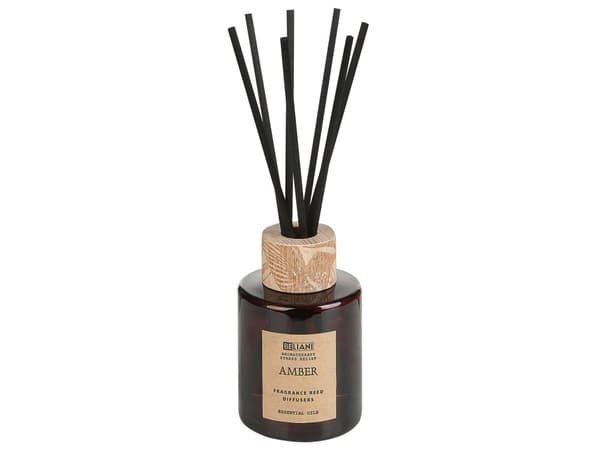 Doftset med doftljus och doftspridare Doftpinnar 100% sojavax Bomullsveke Glas Bärnsten Orientalisk