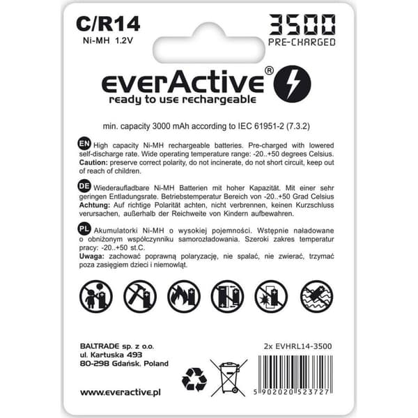 Batterier EverActive R14/C 1,2 V