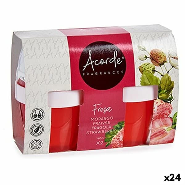 Set med luftfräschare Acorde 1165-FRESA Jordgubbe Gel (24 antal)