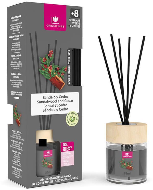 Cristalinas Mikado Air Freshener 0% Sandalwood-Cedar 35 ml