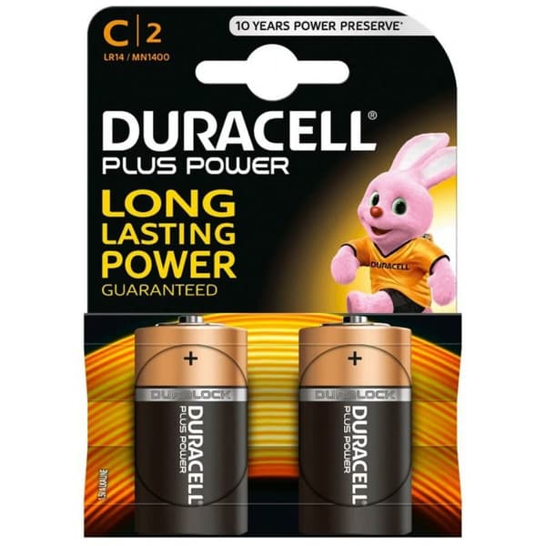 Batterier DURACELL Plus Power L2 CLR14 1,5 V LR14 (10 enheder)