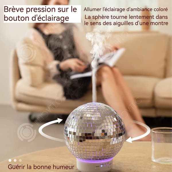 INN Luftfuktare 120ml 12W Laser Ball Luftfuktare med färgglada stämningsljus Hushållsroterande aromspridare