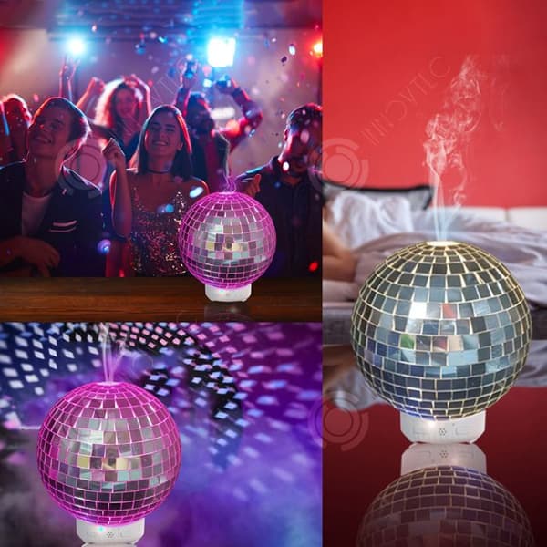 INN Luftfuktare 120ml 12W Laser Ball Luftfuktare med färgglada stämningsljus Hushållsroterande aromspridare