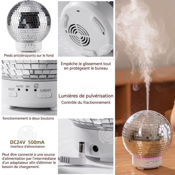 INN Luftfuktare 120ml 12W Laser Ball Luftfuktare med färgglada stämningsljus Hushållsroterande aromspridare