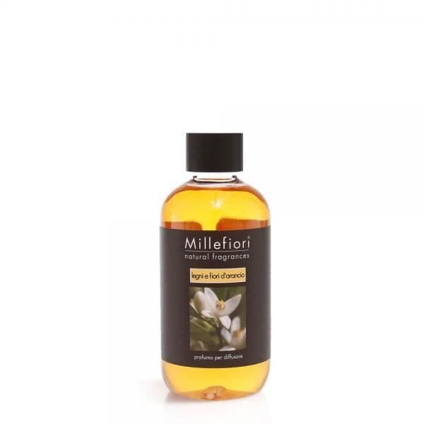 MILLEFIORI Refill för en pinne drivved och Arancio-blommor 250 ml