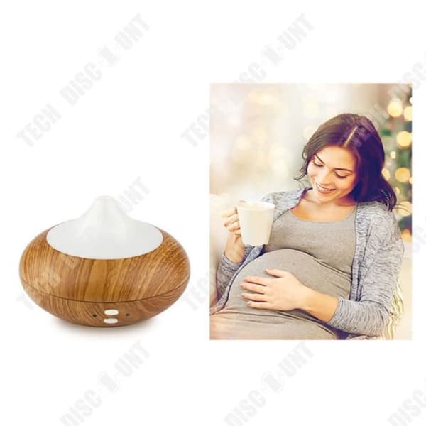 TD® Ultrasonic Luftfuktare/ Aroma Diffuser/ Eteriska oljor Diffuser-Light Grain Wood, Colorful Aroma Luftfuktare
