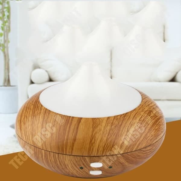 TD® Ultrasonic Luftfuktare/ Aroma Diffuser/ Eteriska oljor Diffuser-Light Grain Wood, Colorful Aroma Luftfuktare