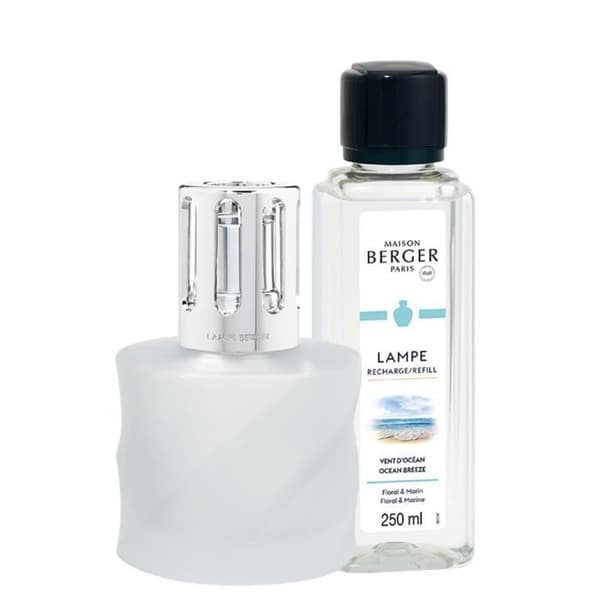 Coffret Lampe Diffuseur av Parfym - MAISON BERGER PARIS - Spirale Givrée - 250 ml - Vent d'Océan - Vitre Vit
