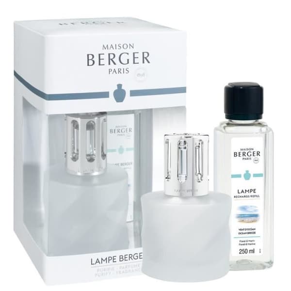 Coffret Lampe Diffuseur av Parfym - MAISON BERGER PARIS - Spirale Givrée - 250 ml - Vent d'Océan - Vitre Vit