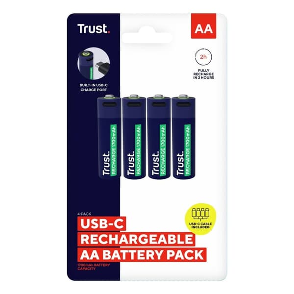 Batterier Trust 25631 AA 3,7 V (4 enheder)