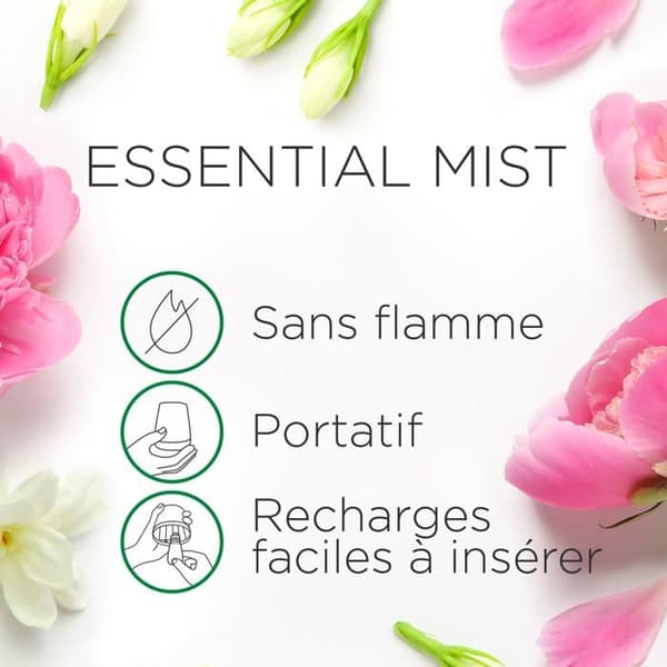 Airwick Essential Oil Diffuser Refills Essential Mist Jasmin/Peony Scent 20 ML, förpackning med 3