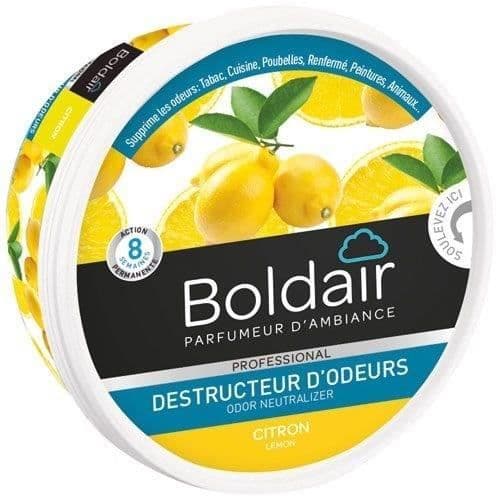 BOLDAIR - Citronluktförstörande gel - Neutraliserar lukter - parfymer - varaktighet 8 veckor - 300g - Tillverkad i Frankrike