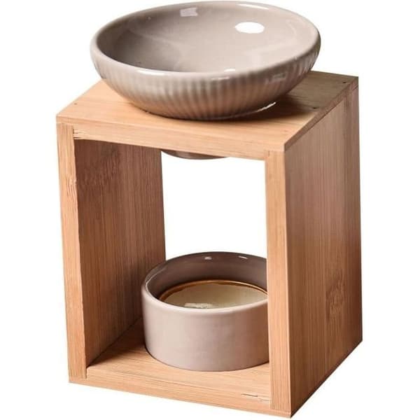 Brännar för dofter - Zen'Arôme - Naturéa Yona - Keramik och Bambus - 55ml - 9 x 7 x 12,5 cm