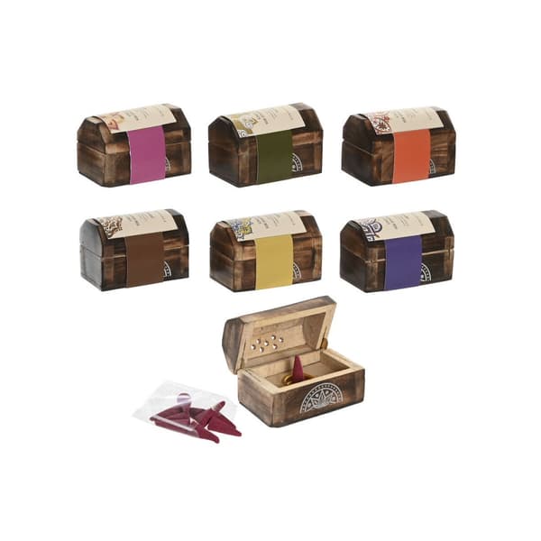 Teline Home ESPRIT Mangopuu Mandala Intialainen mies 9,5 x 5,5 x 6 cm Suitsuke (6 osaa) (10 osaa)