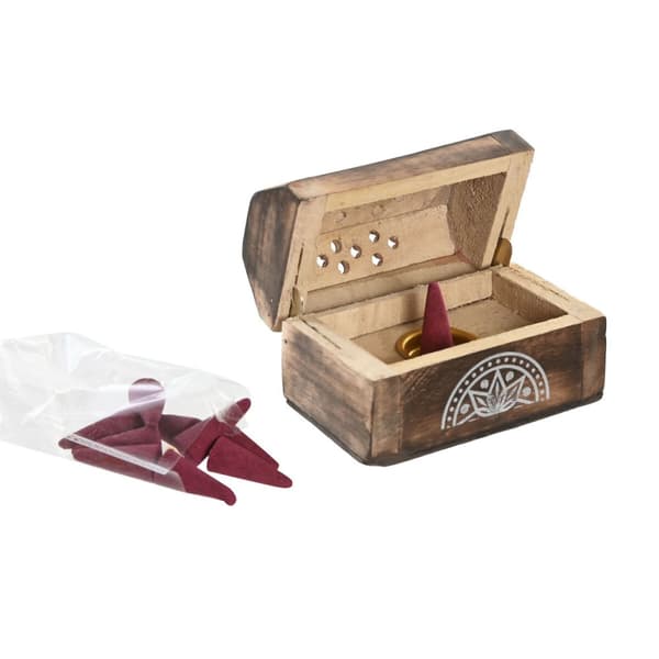 Teline Home ESPRIT Mangopuu Mandala Intialainen mies 9,5 x 5,5 x 6 cm Suitsuke (6 osaa) (10 osaa)