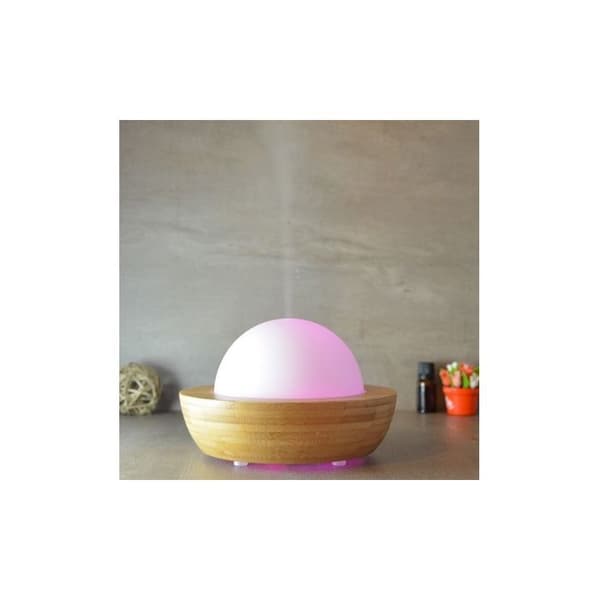 ZEN'AROME - Ultrasonisk Diffuser för Eteriska Oljor Belisia V2 - I Glas och Bambu - Diffusion upp till 60m² - 18,5 x 12 cm