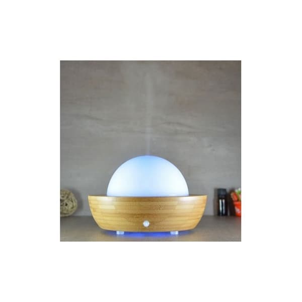 ZEN'AROME - Ultrasonisk Diffuser för Eteriska Oljor Belisia V2 - I Glas och Bambu - Diffusion upp till 60m² - 18,5 x 12 cm
