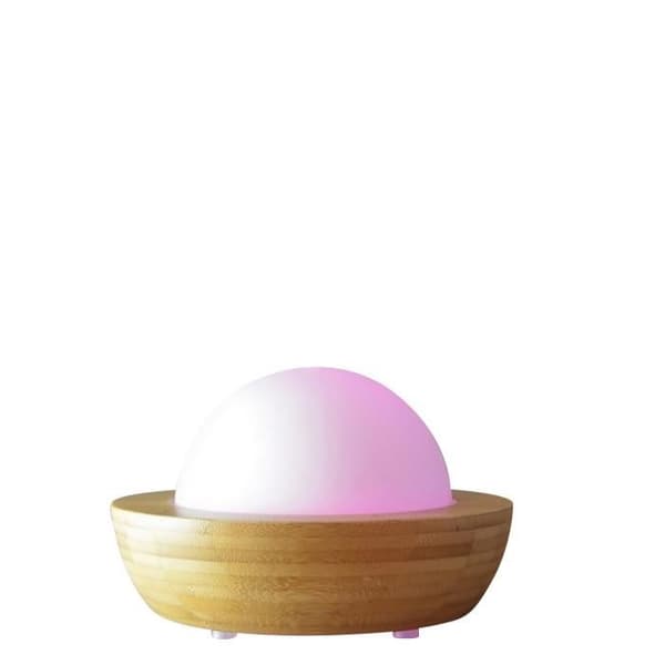 ZEN'AROME - Ultrasonisk Diffuser för Eteriska Oljor Belisia V2 - I Glas och Bambu - Diffusion upp till 60m² - 18,5 x 12 cm