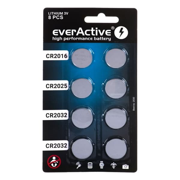 Batterier EverActive R2032 / CR2025 / CR2016 3 V (1 enheder)