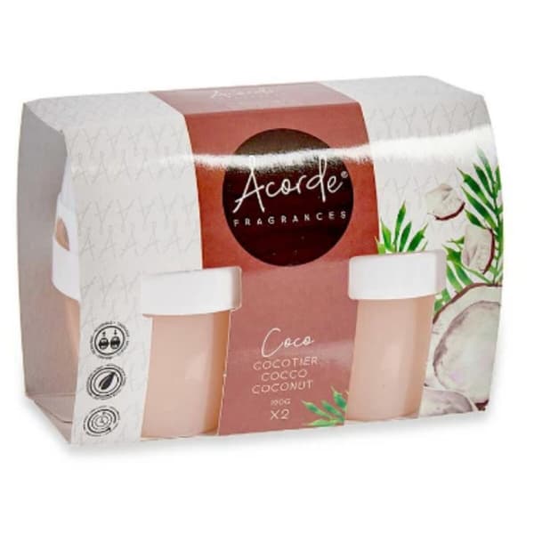 Sæt med luftfriskere Acorde 1165-COCO Kokos Gel (24 enheder)