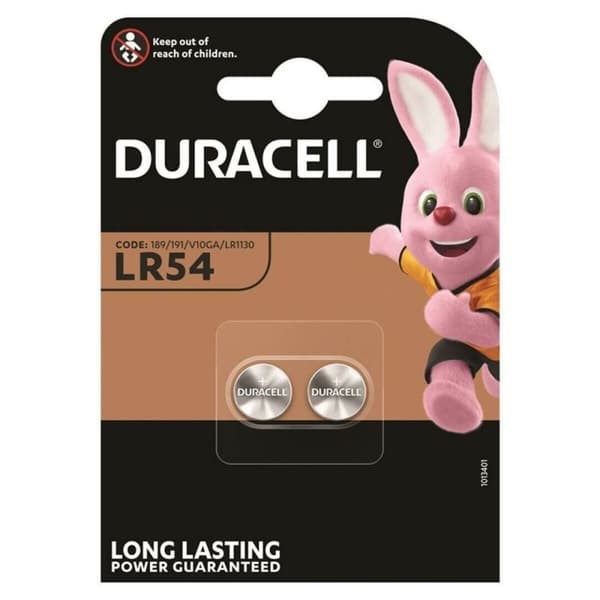 Alkalinappiparistot DURACELL LR1130 LR54 2 Kappaletta 10 osaa 1,5 V
