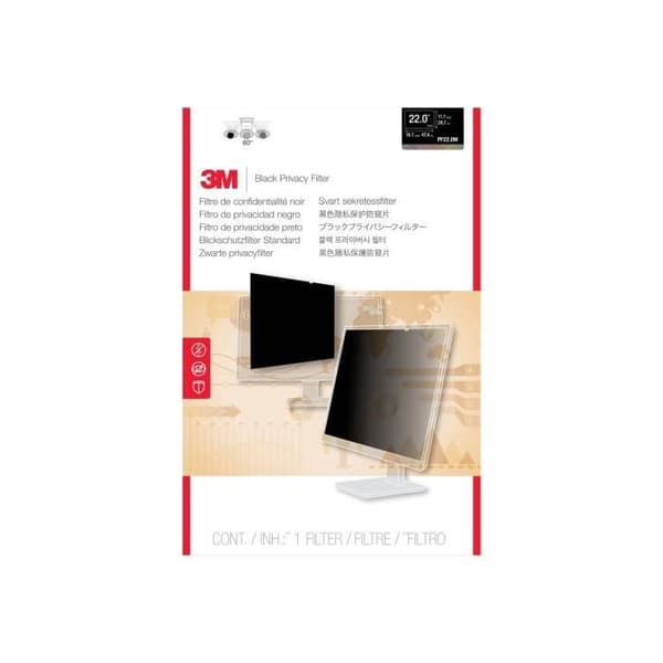 Antiskyddsfilter - 3M - PF22.0W - 22 tum - Matt yta - Dataskydd Svart