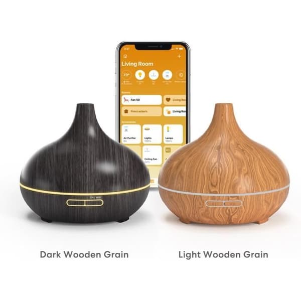 Meross Smart Wi-Fi eterisk oljespridare - Lätt träkorn - 400ml - 15,6W Trä